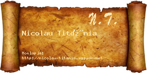 Nicolau Titánia névjegykártya